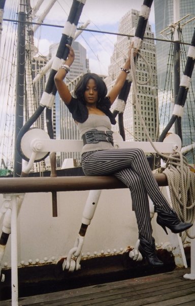 Female model photo shoot of Tiffany S Cole in South St. Seaport, NYC