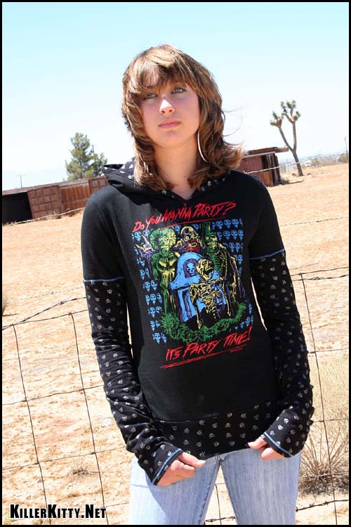 Female model photo shoot of Killer Kitty Clothing in California Desert