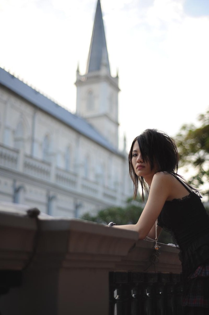 Female model photo shoot of jessicax84 in CHIJMES, Singapore