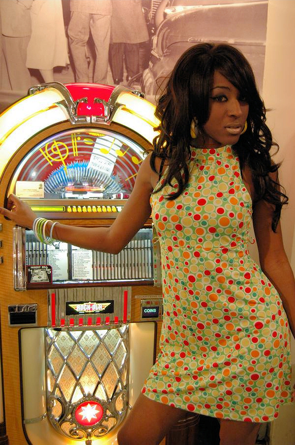 Female model photo shoot of Chinye T by eGlamour Photography in Mels Diner, Hollywood Ca.