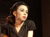 Female model photo shoot of Rebecca  Collins in brick theatre