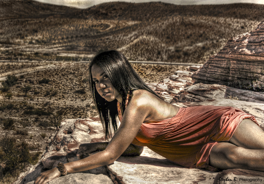 Male and Female model photo shoot of Stephen B Photography and Dionneshele in Red Rock ( Vegas), NV