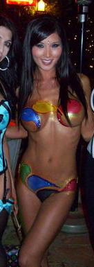 Female model photo shoot of Body Paint by Nicolle in MoPars at the mansion 2008