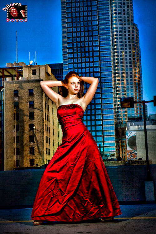 Male and Female model photo shoot of McPhotographyLosAngeles and Hello Im RedStar  in Downtown Los angeles CA