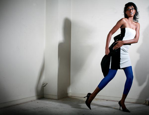 Female model photo shoot of Nicole Bee by Christian Aziz Bishop , clothing designed by crisandelle