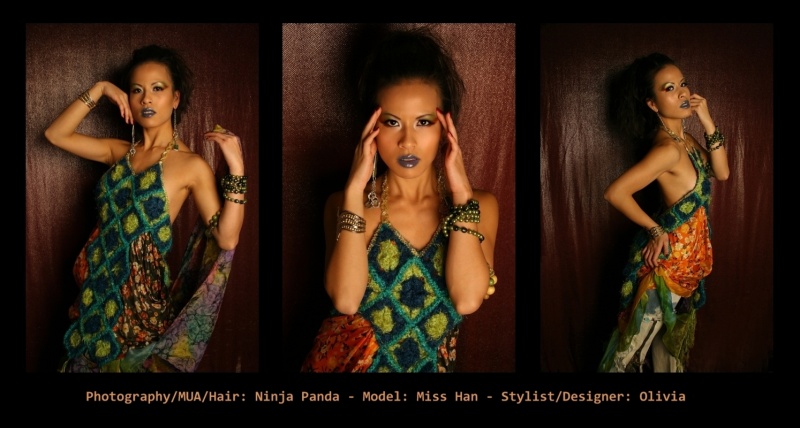 Female model photo shoot of Ninja Panda and MissHan in Home, clothing designed by Liv Fashion