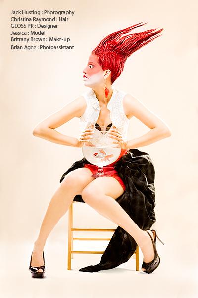 Female model photo shoot of Hair with Passion and J Alvarez by Jack Husting , makeup by Pinup Queen of Hearts
