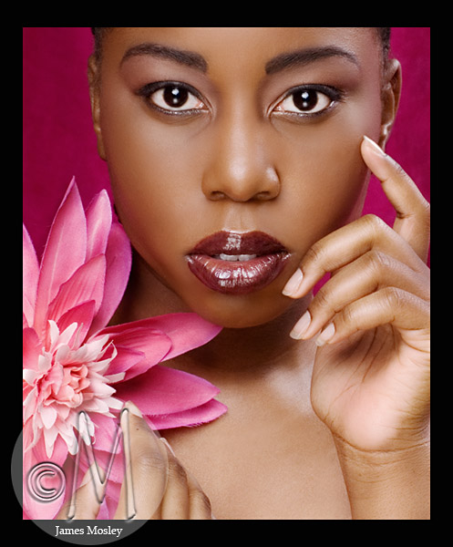 Female model photo shoot of SanJai by James Mosley - M Studio, makeup by RetroChic MakeUp