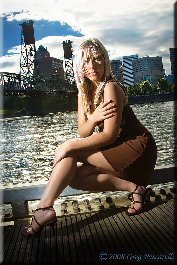 Female model photo shoot of Faces by Crystal Gregg and Crystal Gregg by Greg Pascarelli in Portland waterfront