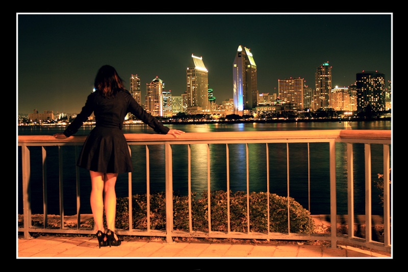 Female model photo shoot of Sapphira Linae by C A S A N O V A in Overlooking Downtown San Diego