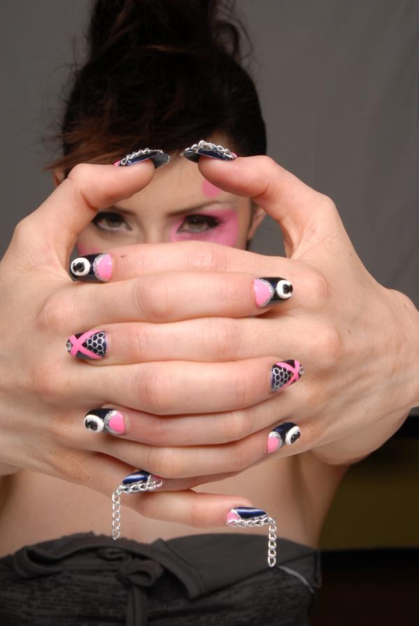Female model photo shoot of HER nails