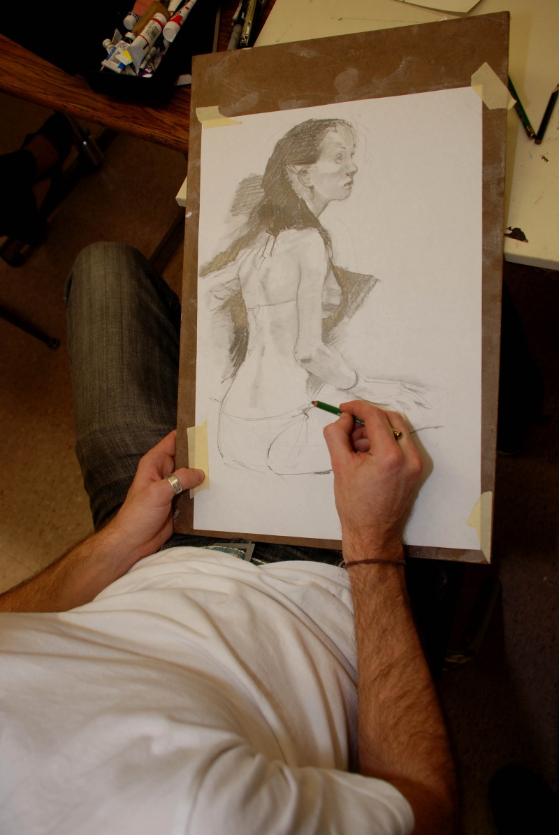 Male and Female model photo shoot of Life Drawing Classes and Kristianna