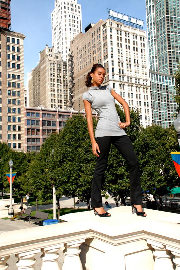 Female model photo shoot of Centresha Smith in Chicago Millennium Park