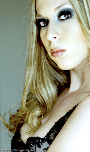 Female model photo shoot of Poison Makeup Art and Lauren T by Andres de la Rosa 