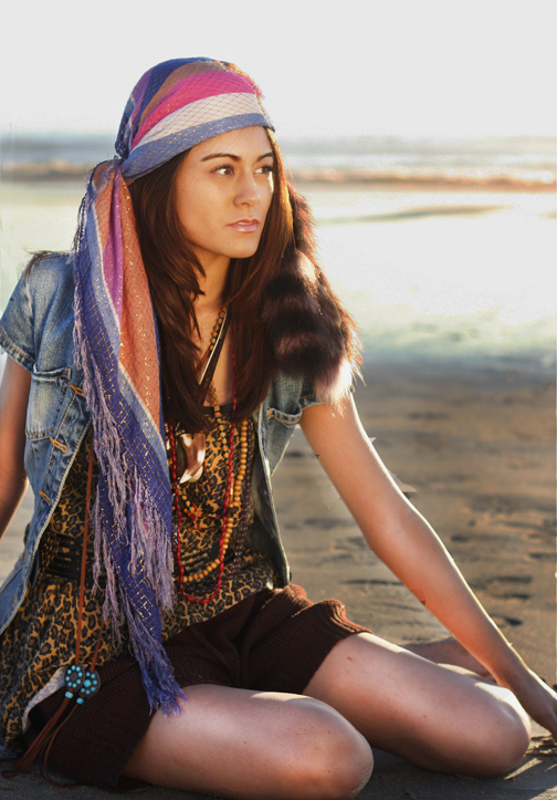 Female model photo shoot of larayna by Miranda Sarty, clothing designed by Styling by B