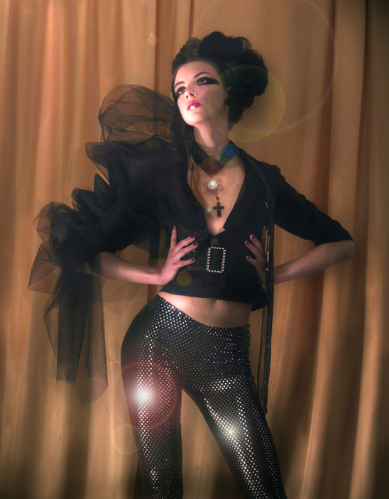 Female model photo shoot of Pauline Romana by Joaquim Barreto, clothing designed by Rafael-Fashion
