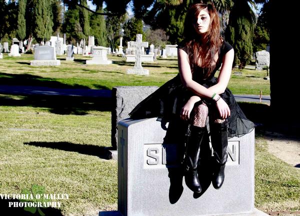 Female model photo shoot of Alexa Lane by Victoria OMalley in Hollywood Forever Cemetery, Hollywood, CA