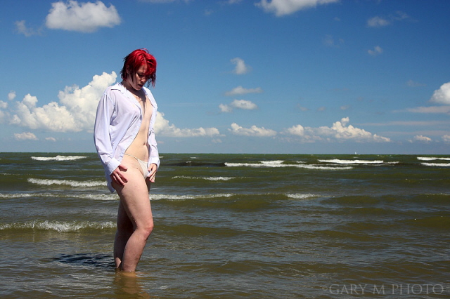 Female model photo shoot of Anne Alone in Lake Eerie
