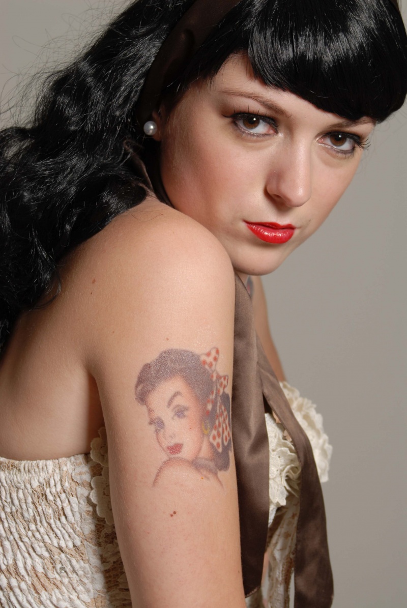 Female model photo shoot of Snowtown, makeup by Tess Annett