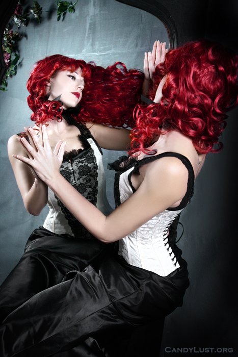 Female model photo shoot of Vicious Dolls and Latex Ladybug by CandyLust, clothing designed by Vicious Dolls