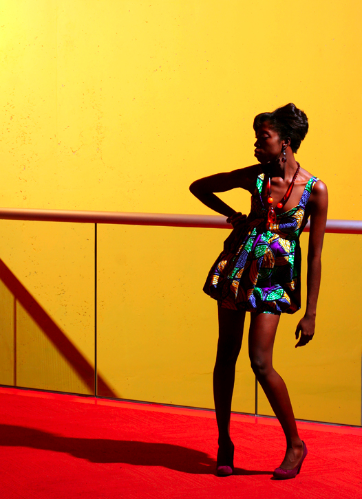 Male and Female model photo shoot of Olu Onile and Emua Fashions in Toronto