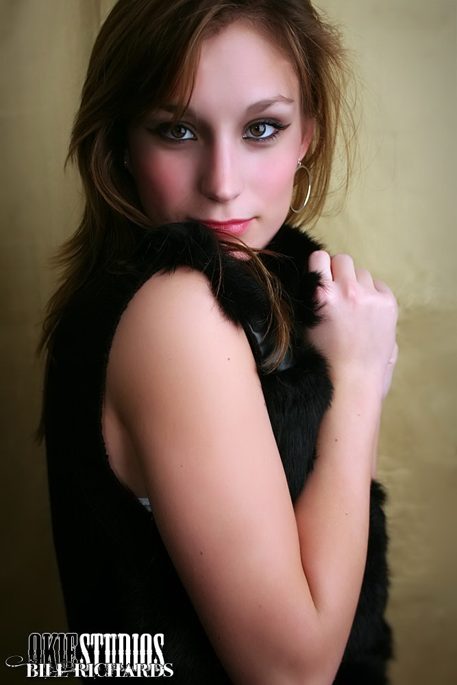 Female model photo shoot of GracieN by Okie Studios in Studio, makeup by Madeline Davis