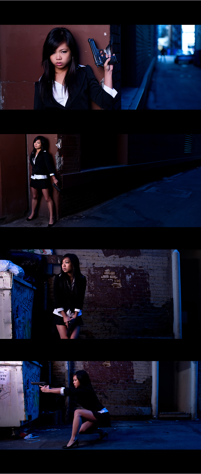 Female model photo shoot of Angela Chung by Echo Eidetics in Alley