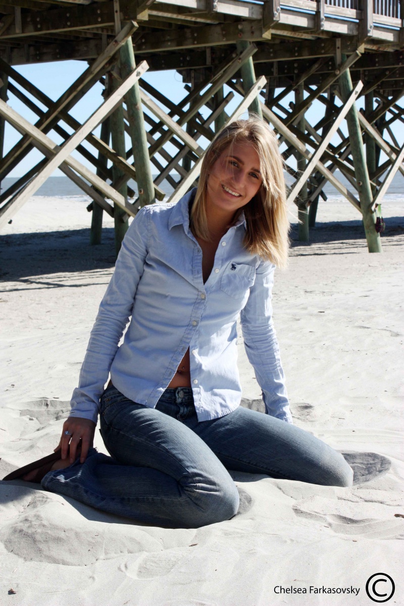 Female model photo shoot of Chelsea Farkasovsky in Folly Beach