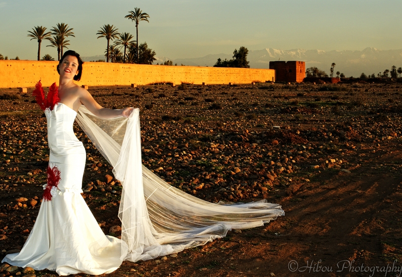 Male and Female model photo shoot of Hibou Photography and Marina Wenk in Marrakech, clothing designed by Chakib LOUIGAT
