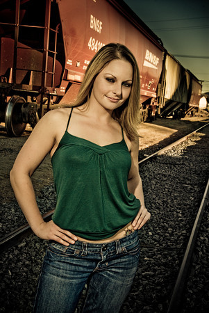 Female model photo shoot of Jessica Venturi in Escondido Train yard