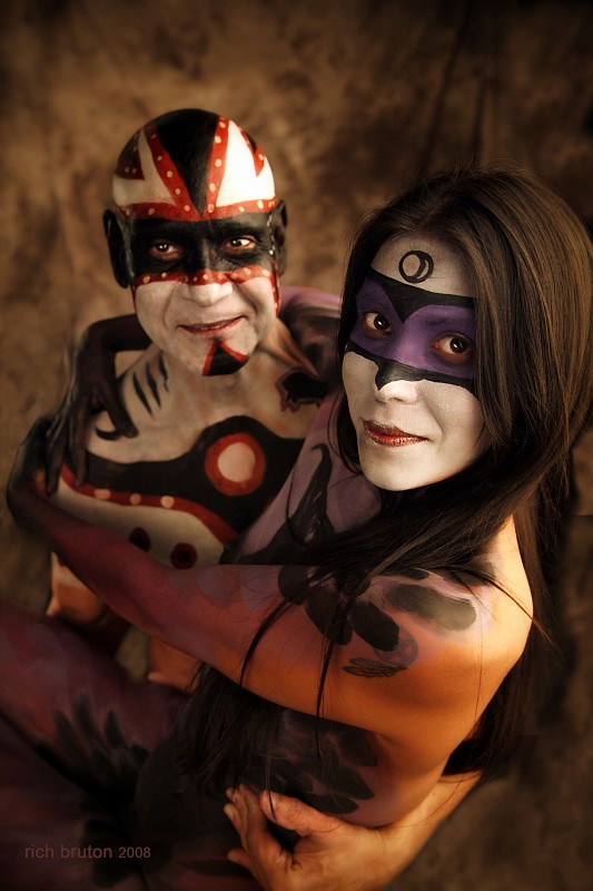 Male and Female model photo shoot of Florida Nando and Kimberly  Q by RichBruton, body painted by Pashur