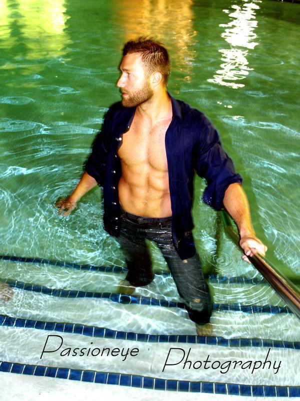 Male model photo shoot of J C Christ in Pool in the middle of winter!  it was 45 degrees...