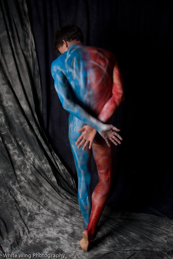 Male model photo shoot of justmeina by White Wing Photography in Salt Lake City, UT, body painted by Extreme Body Art