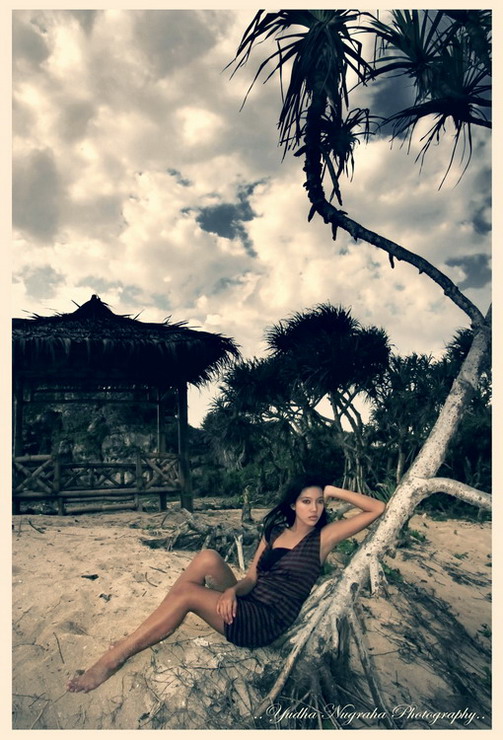 Male model photo shoot of yudha nugraha in Drini Beach, INDONESIA