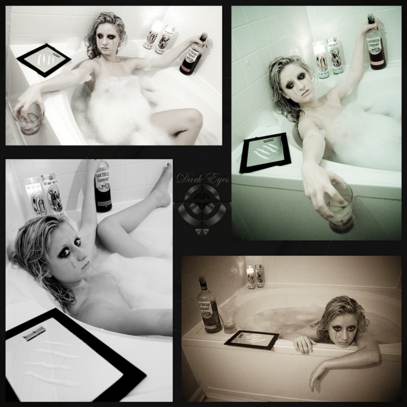 Male and Female model photo shoot of Echo Photo and Miranda Caudell in A bathtub