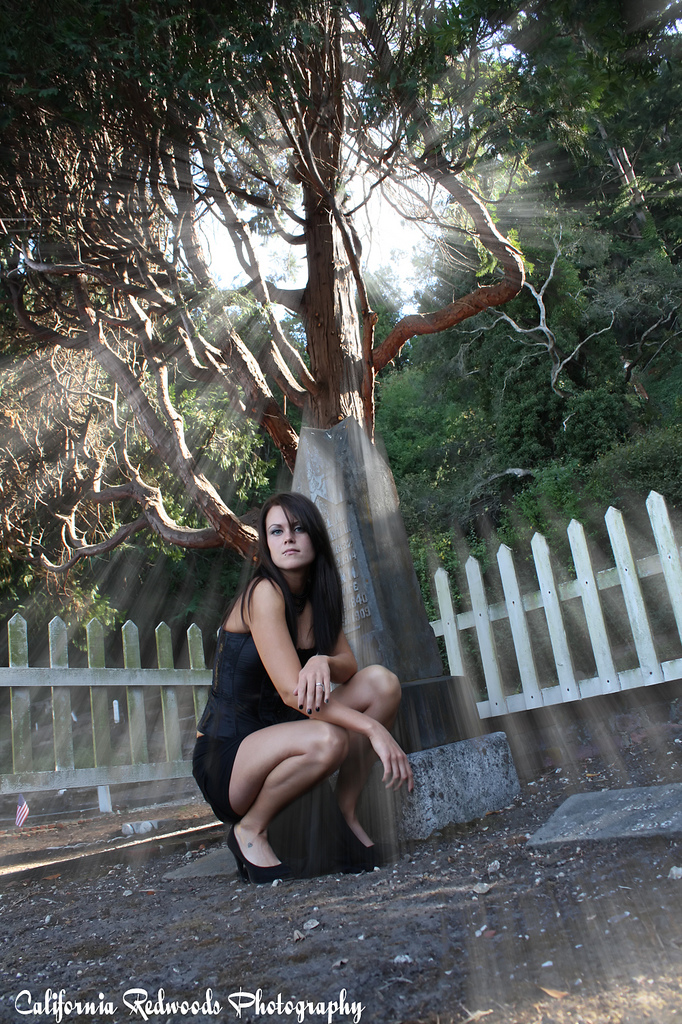 Male and Female model photo shoot of California Redwoods and R Mary in Santa Cruz, California
