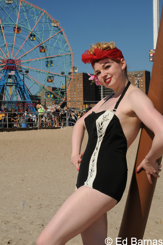 Female model photo shoot of Wild Card Kitty in Coney Island