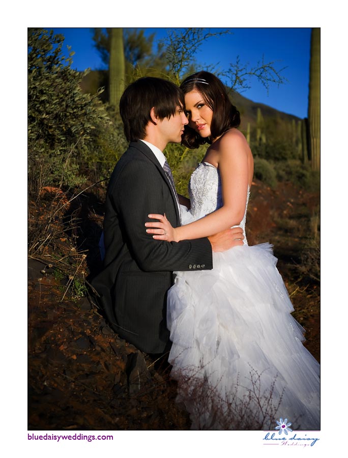 Female and Male model photo shoot of Blue Daisy Weddings, A J  Hlavacek and Justine14 in Carefree, AZ, makeup by Stephanie Nault Makeup