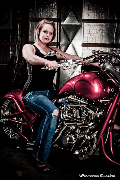 Male and Female model photo shoot of Hermance Imaging LLC and Katie Gibbs in Cherry Alley Choppers DE