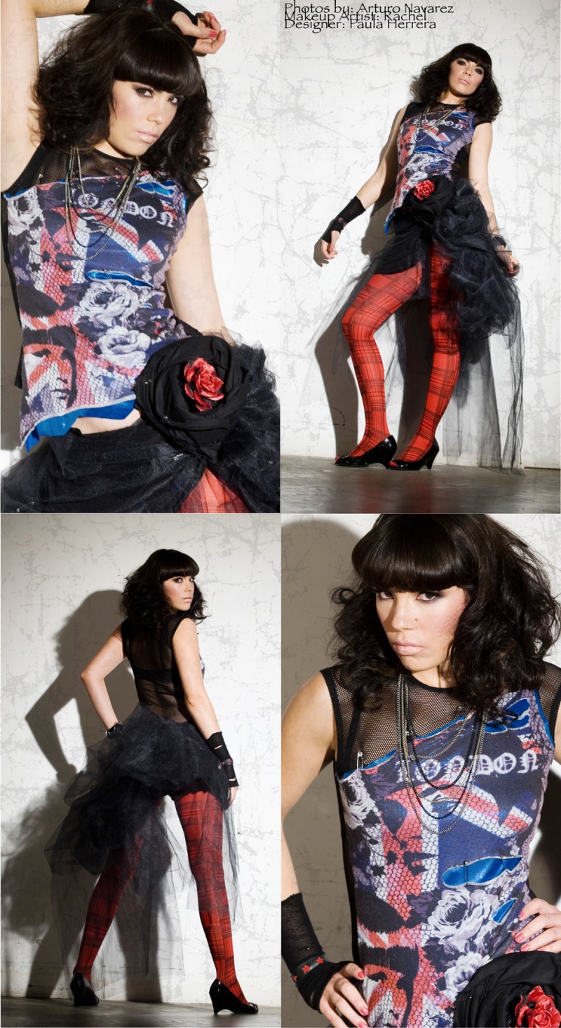 Female model photo shoot of PAULINA Clothing by Arturo Nevarez Photo, clothing designed by PAULINA Clothing
