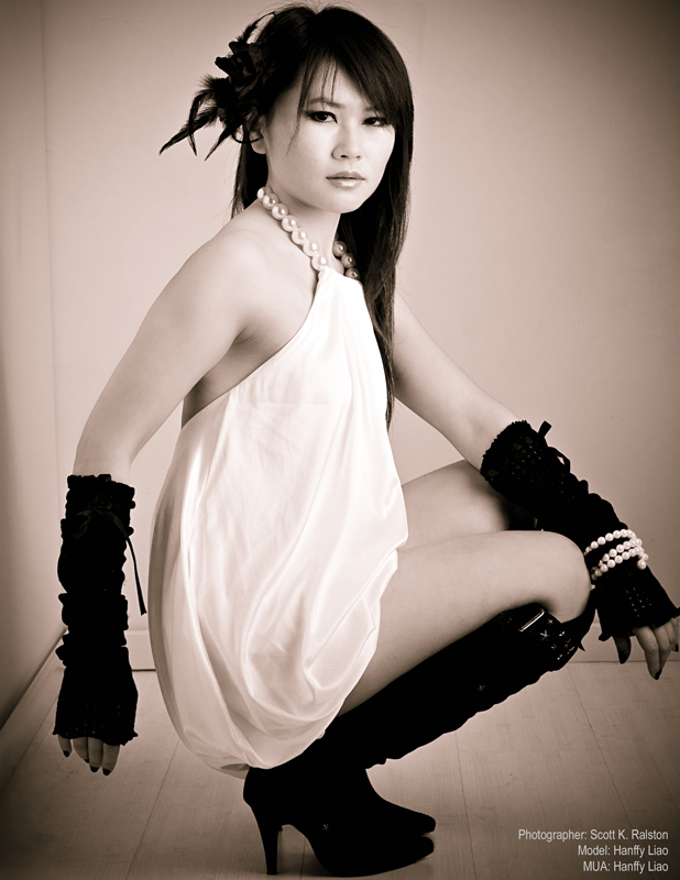 Female model photo shoot of Hanffy Liao by SK Ralston in SPA studio, makeup by Hanffy