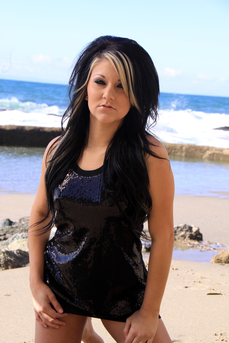 Female model photo shoot of Model Ashlee by Michael Barrett in Beach!