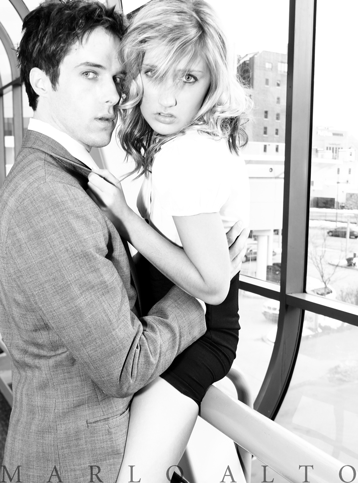 Female and Male model photo shoot of AndreaKathleen and Nathaniel Loveland by JSP MARLO ALTO in high above downtown Kalamazoo