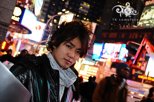 Male model photo shoot of tomoki in Time Square - NYC