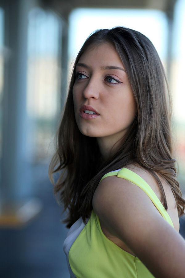 Female model photo shoot of Polina Yarovaya by MyronPhoto in Ferry Building, SF