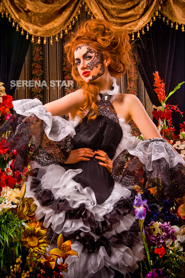 Female model photo shoot of Scarlet Fairy and Jessamyne, makeup by Darya Latham Makeup