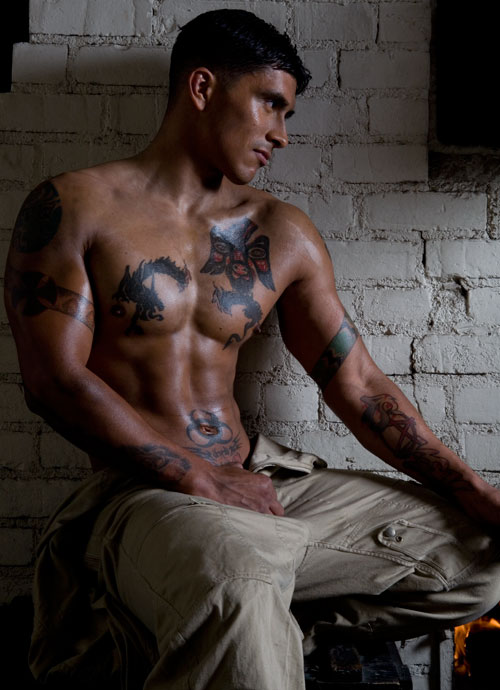 Male model photo shoot of GARIBAI by James Locascio, makeup by Teal Druda