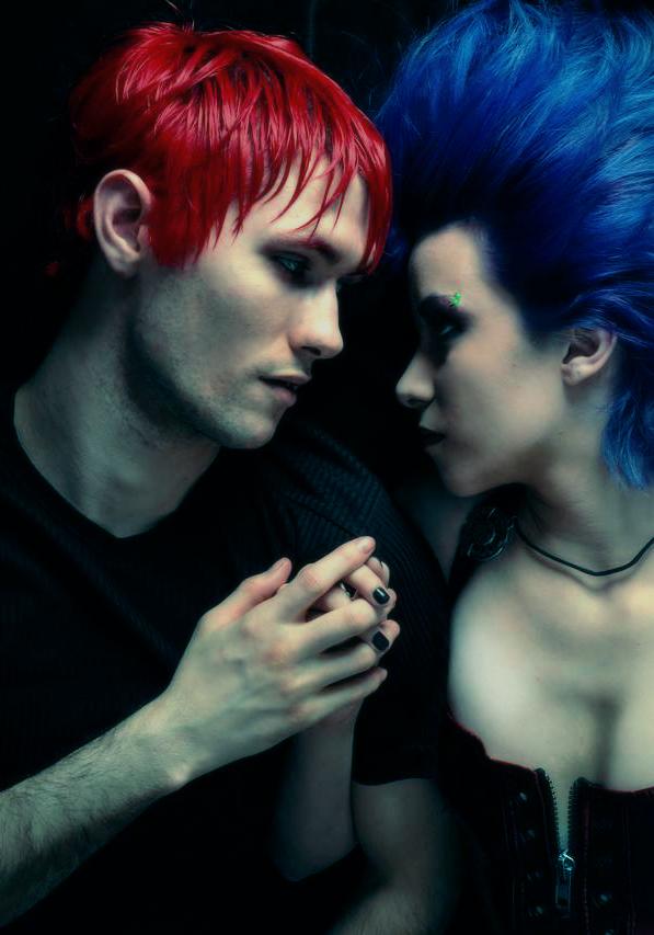 Male and Female model photo shoot of bobby blue holliday and bloodixtears by Mia Vonni in MiaVonni Studio