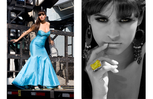 Female model photo shoot of Adriana Paola , makeup by Dana K Alford, clothing designed by House of Dali