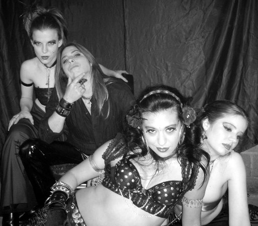 Female model photo shoot of Tryst LaRand, Alice Amberwood and Aura Eternal in Models Dark Gypsy, Aylissa, Jane Doe, and Fagin's Riot.
